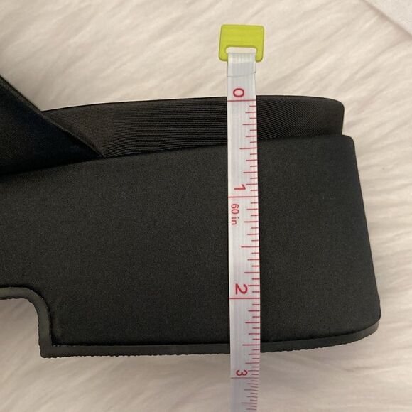 Zara Black Padded Strap Platform Chunky Sandals Shoes Size 10 - Picture 8 of 10